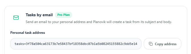 Email Tasks Settings