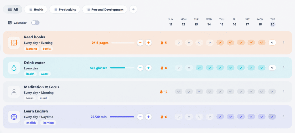 Habit Tracker Interface