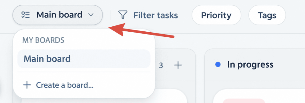 My Boards Dropdown Switcher