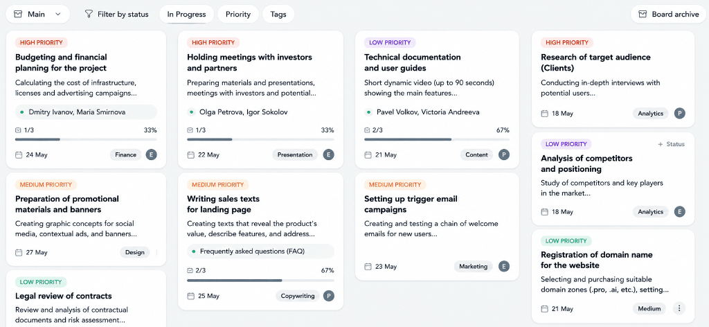 Kanban module interface